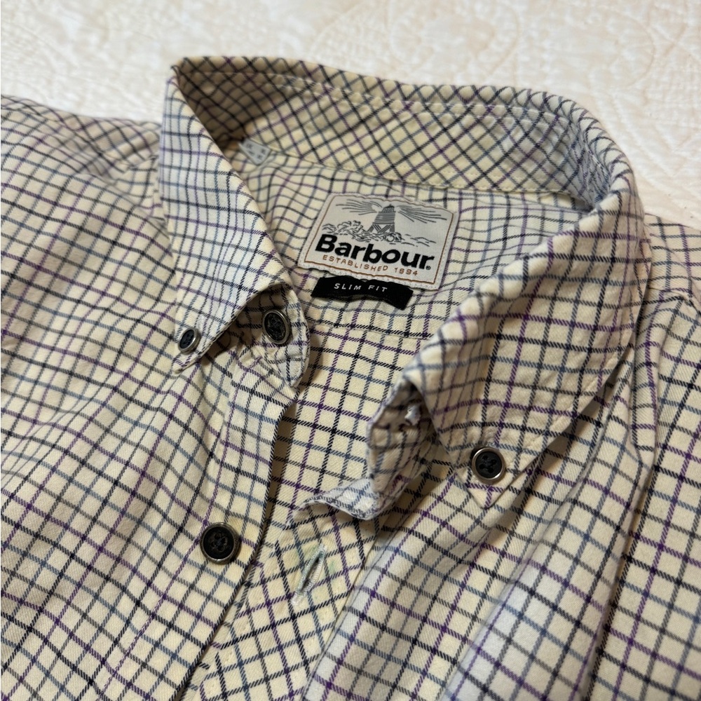 Barbour mens windowpane button down